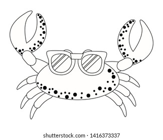 Isolated crab cartoon design vector illustration