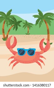 Isolated crab cartoon design vector illustration