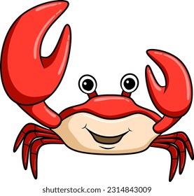 Isolated crab cartoon on white