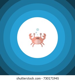 Isolated Crab Flat Icon. Cancer Vector Element Can Be Used For Cancer, Crab, Lobster Design Concept.