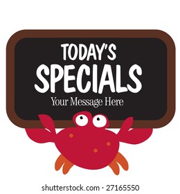 Isolated crab holding sign vector