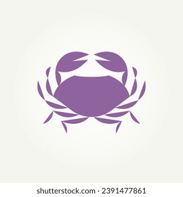 isolated crab silhouette icon logo template vector illustration design. minimalist simple fish restaurants, sea crab, seafood logo concept