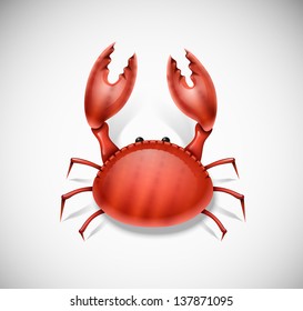 Isolated crab, vector. Eps 10