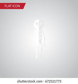 Isolated Cranium Flat Icon. Skeleton Vector Element Can Be Used For Cranium, Skeleton, Bones Design Concept.