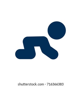 Isolated Crawling Kid Icon Symbol On Clean Background. Vector Creep Baby Element In Trendy Style.