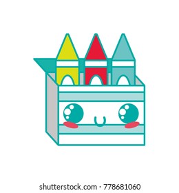 Isolated crayon box design