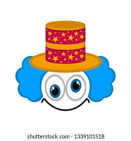 Isolated crazy clown face. April fool day. Vector illustration design