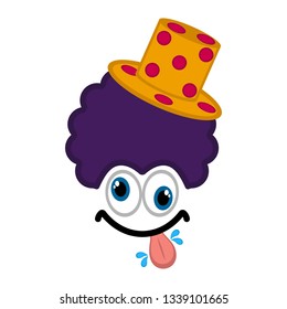 Isolated crazy clown face. April fool day. Vector illustration design