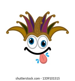 Isolated crazy harlequin face. April fool day. Vector illustration design