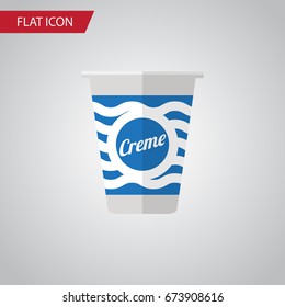 Isolated Cream Flat Icon. Yogurt Vector Element Can Be Used For Cream, Yogurt, Custard Design Concept.
