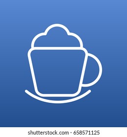 Isolated Cream Outline Symbol On Clean Background. Vector Coffee Element In Trendy Style.
