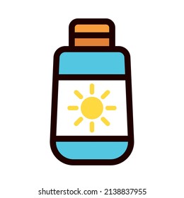 Isolated cream sun summer icon vector illustration