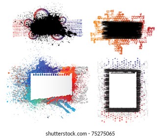 Isolated creative design, grunge style vector banners. Eps10