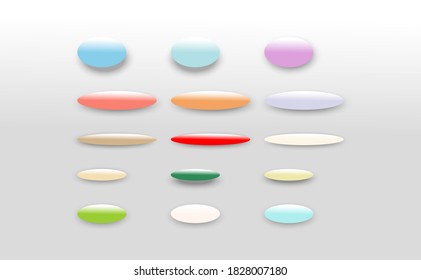 pantalla de botón web de elipse de color de forma moderna y aislada vector e ilustración para diseño web y desarrollo multimedia