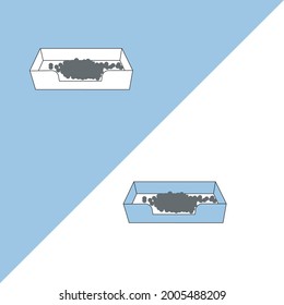 Isolated creative pet toilet box vector icon, single logo illustration