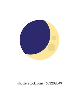 Isolated Crescent Flat Icon. Half Moon Vector Element Can Be Used For Crescent, Moon, Midnight Design Concept.