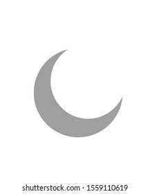 Isolated Crescent Moon Gray Vector