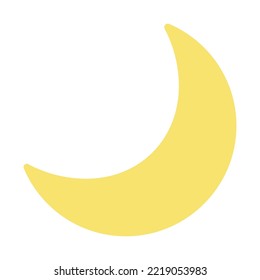 Isolated Crescent Moon Vector Icon, Emoji, Emoticon