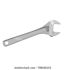 Isolated Crescent Wrench On Transparent Background
