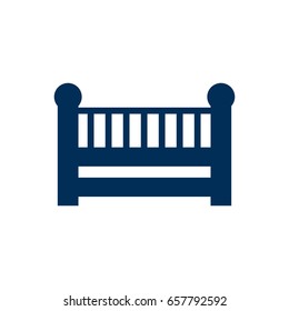 Isolated Crib Icon Symbol On Clean Background. Vector Cot Element In Trendy Style.