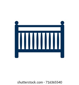 Isolated Crib Icon Symbol On Clean Background. Vector Cot Element In Trendy Style.