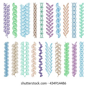 Isolated crocheted lace border with an openwork pattern. Stitch pattern for clothing, elements of folk embroidery