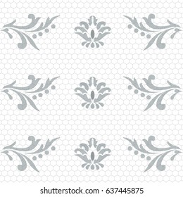 Isolated crocheted lace border with an openwork pattern. Set of isolated knitted lace borders. Vector illustration
