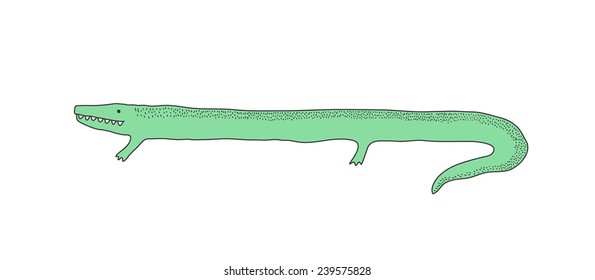 Isolated crocodile vector illustration