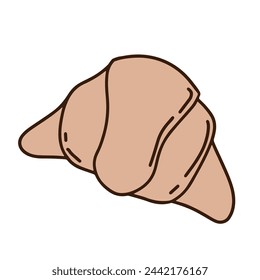Isolated Croissant Flat Vector in White Background
