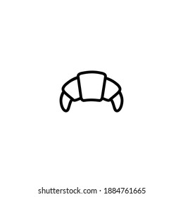 Isolated croissant icon vector outline black color.