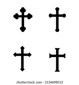 Isolated cross on the white background. Cross silhouette vector.