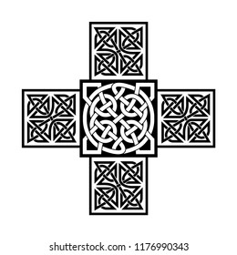 Isolated cross in ornament.