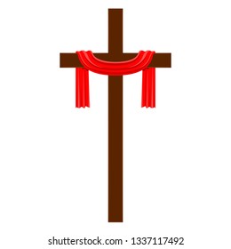 Cross Red Cloth Holy Week Vector Stock Vector (Royalty Free) 1320595223