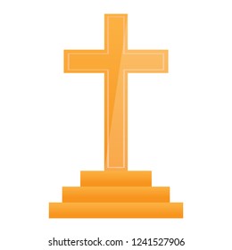 Isolated cross in a stair. Vector illustration design