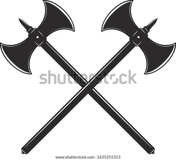 Isolated Crossed Axe Crossed Broad Axe Stock Vector (Royalty Free ...