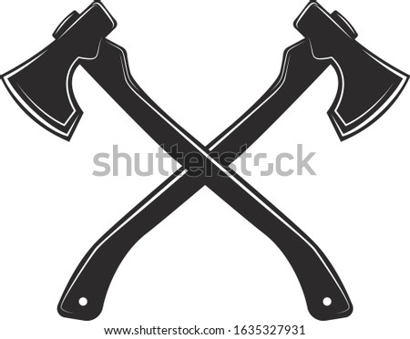Isolated Crossed Axes, firemen axe, fireman axe, lumberjack axes, hatchet in vector