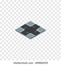 Isolated Crossroad Isometric. Intersection Vector Element Can Be Used For Crossroad, Intersection, Road Design Concept.