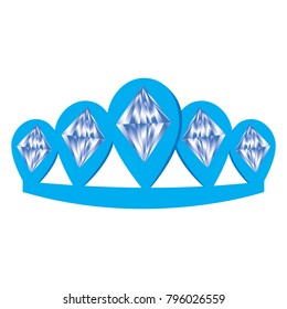 Isolated crown with gemstones on a white background, vector illustration