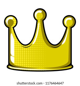 Isolated crown icon. Comic pop art. Vector illustration design
