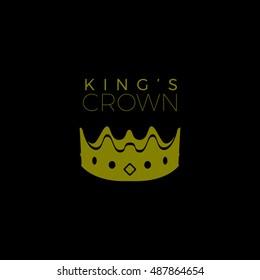 Isolated crown on a black background, Vector illustration