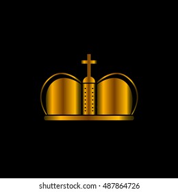 Isolated crown on a black background, Vector illustration