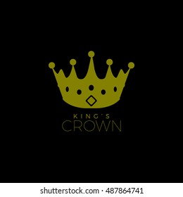 Isolated crown on a black background, Vector illustration
