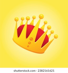 Isolated crown vector on yellow background simple vector