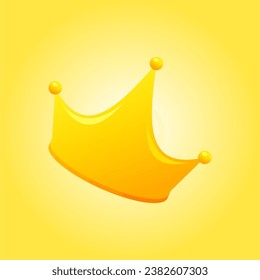 Isolated crown vector on yellow background simple vector