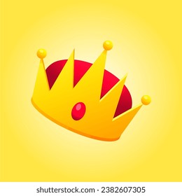 Isolated crown vector on yellow background simple vector