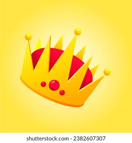 Isolated crown vector on yellow background simple vector