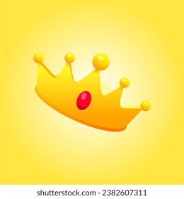 Isolated crown vector on yellow background simple vector