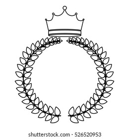 Isolated crown and wreath design