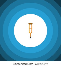 Isolated Crutch Flat Icon. Stand Vector Element Can Be Used For Crutch, Stand, Stick Design Concept.