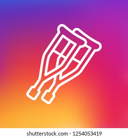 Isolated crutches icon line symbol on clean background. Vector stand element in trendy style.